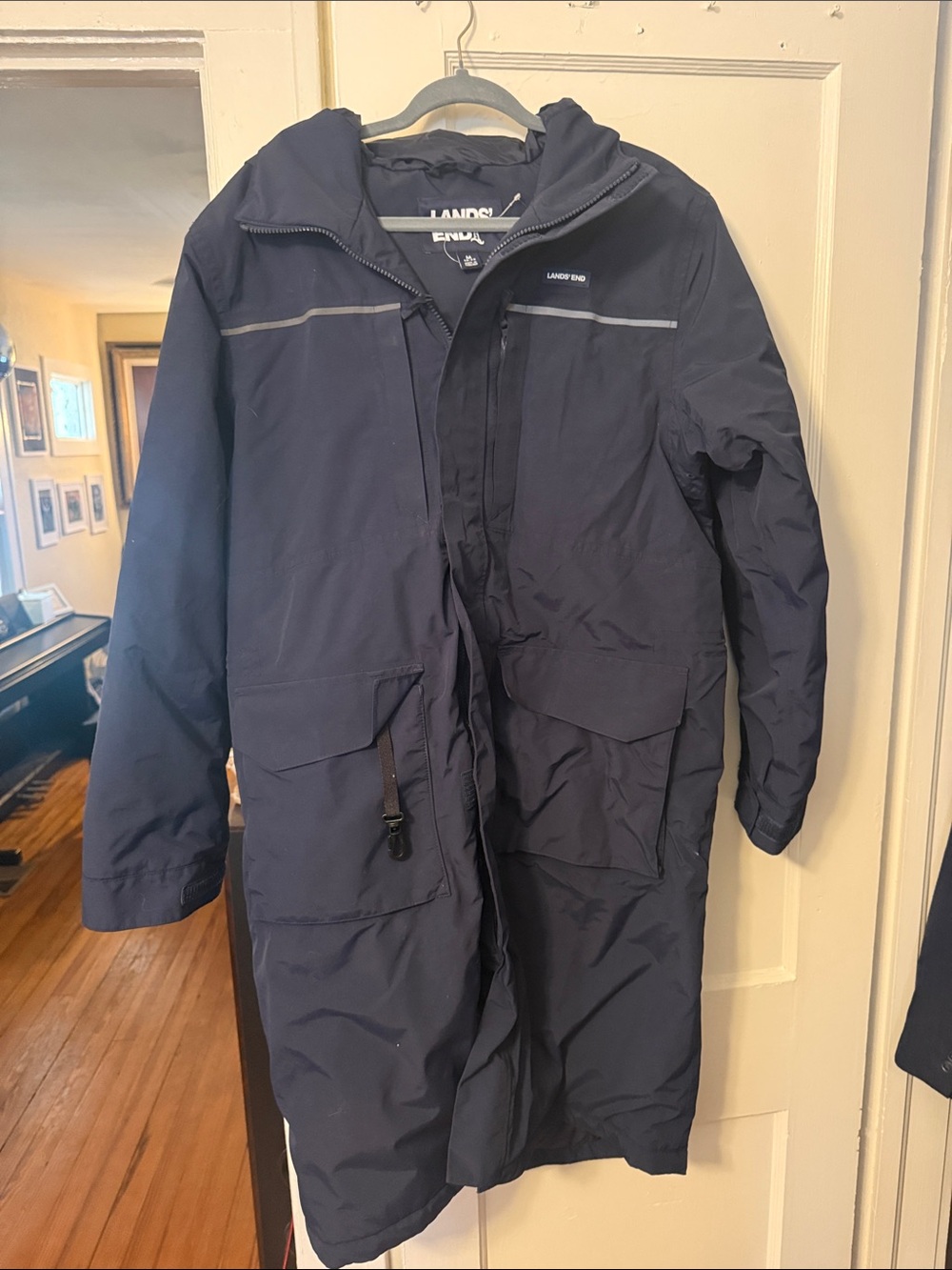 Lands' End Men's Navy Hooded Waterproof Squall Parka